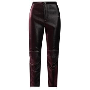 Area Shimmering Burgundy Lurex Skinny Pants Size XS